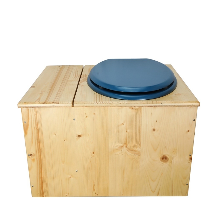  Toilette sèche huilée avec bac à copeaux de bois - La Bac bleu nuit