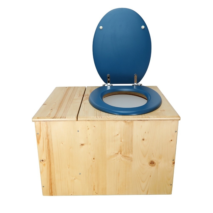  Toilette sèche huilée avec bac à copeaux de bois - La Bac bleu nuit