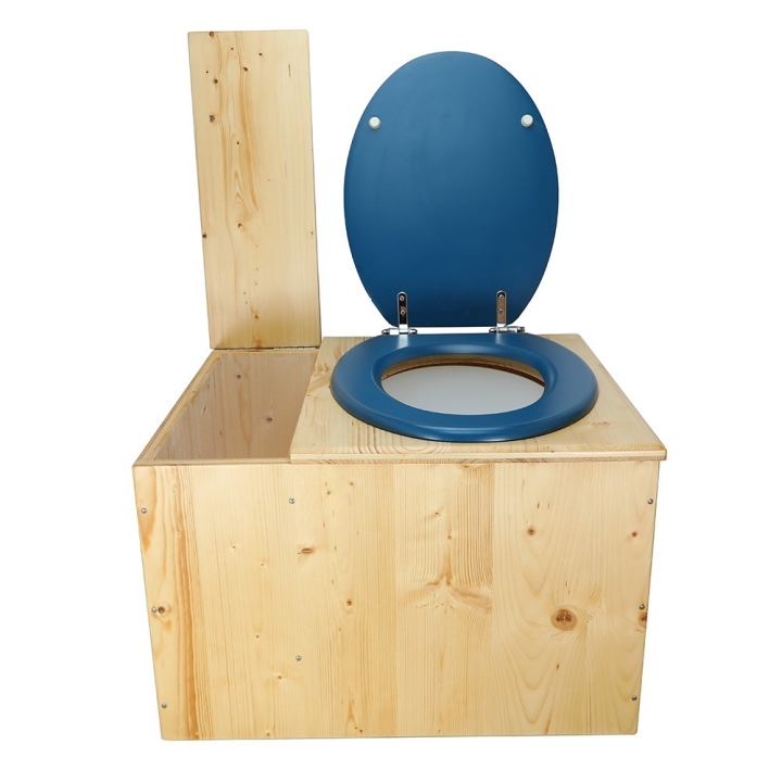  Toilette sèche huilée avec bac à copeaux de bois - La Bac bleu nuit