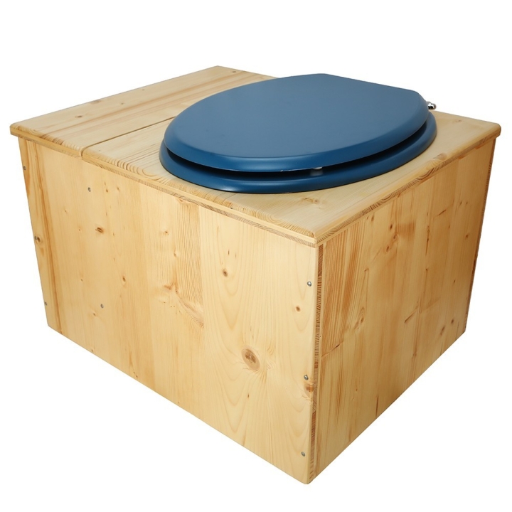 Toilette sèche huilée avec bac à copeaux de bois - La Bac bleu nuit