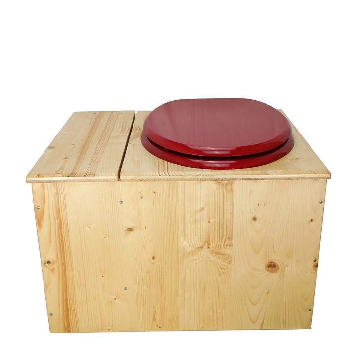  Toilette sèche huilée avec bac à copeaux de bois - La Bac rouge framboise