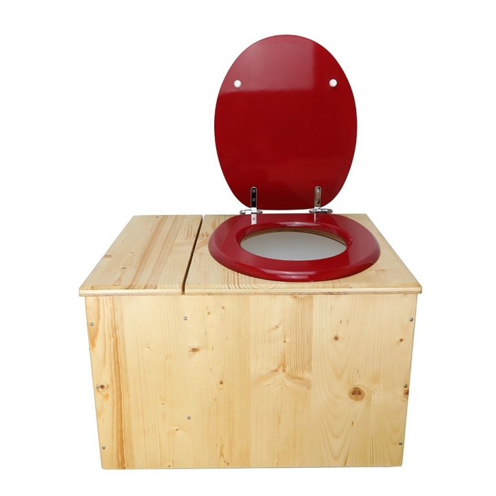  Toilette sèche huilée avec bac à copeaux de bois - La Bac rouge framboise