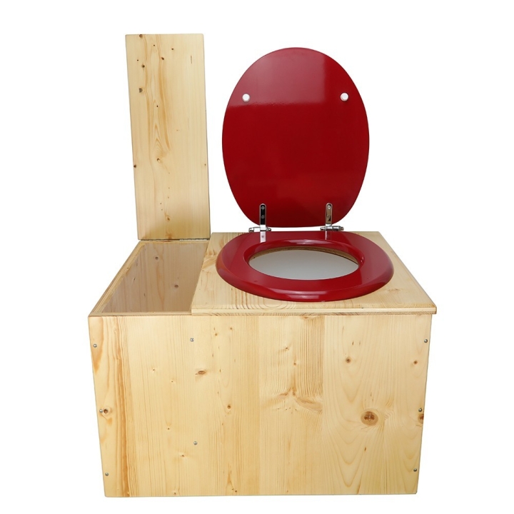  Toilette sèche huilée avec bac à copeaux de bois - La Bac rouge framboise