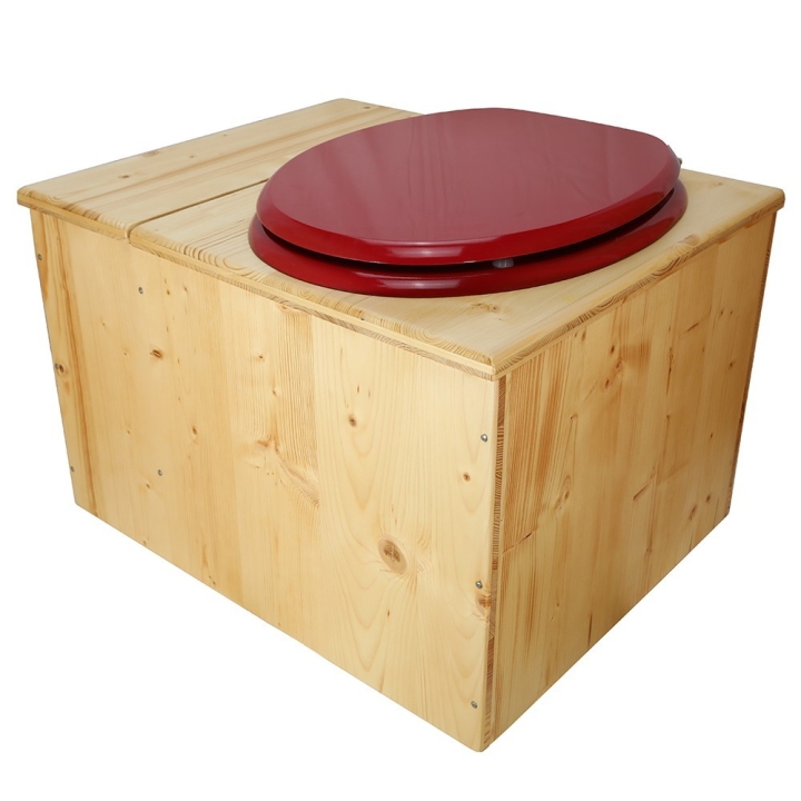  Toilette sèche huilée avec bac à copeaux de bois - La Bac rouge framboise