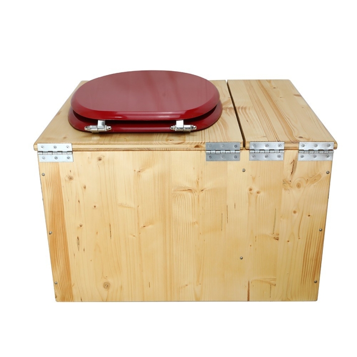  Toilette sèche huilée avec bac à copeaux de bois - La Bac rouge framboise
