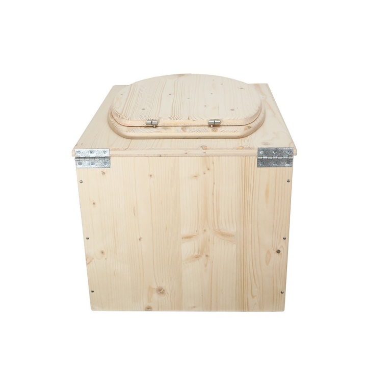  Toilette sèche en bois brut complète avec seau inox et bavette inox