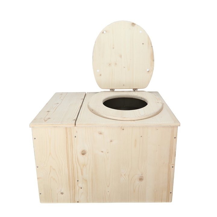  Toilette sèche avec bac à copeaux de bois complet avec bavette inox et seau inox