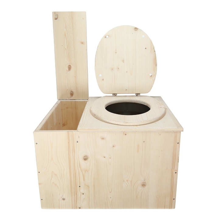  Toilette sèche avec bac à copeaux de bois complet avec bavette inox et seau inox