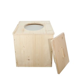 Toilette sèche en bois avec seau plastique 20 litres à petit prix