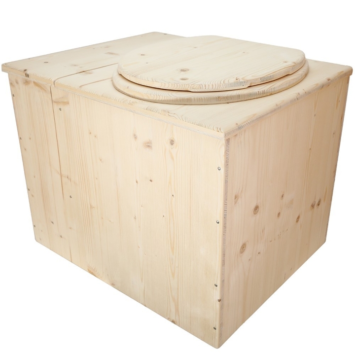  Toilette sèche avec bac à copeaux de bois vendue complète avec bavette inox et seau inox - modèle PMR