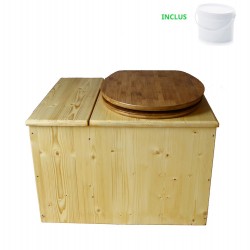 Toilette sèche huilée avec bac à copeaux de bois - La Bac Bambou
