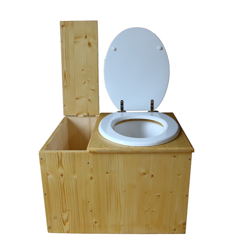 Toilette sèche huilé avec bac à copeaux de bois intégré, Livré monté avec  seau plastique alimentaire 20L et bavette de protection inox - Fabrication  artisanale Française - N2 : : Cuisine et Maison