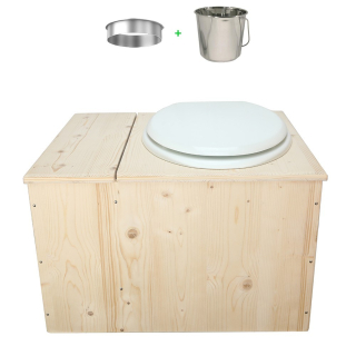Toilette sèche avec bac à copeaux de bois