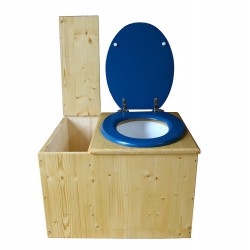 Toilette sèche huilée avec bac à copeaux de bois - La Bac bleu nuit