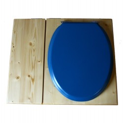 Toilette sèche huilée avec bac à copeaux de bois - La Bac bleu nuit
