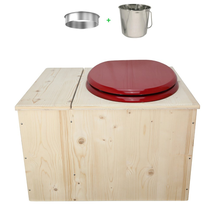 Toilette sèche avec bac à copeaux de bois