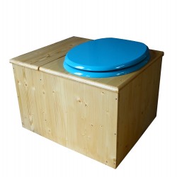 Toilette sèche huilée avec bac à copeaux de bois - La Bac bleu turquoise