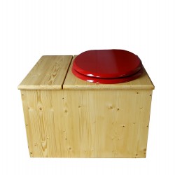 Toilette sèche huilée avec bac à copeaux de bois - La Bac rouge framboise