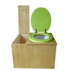 Toilette sèche huilée avec bac à copeaux de bois - La Bac vert pomme