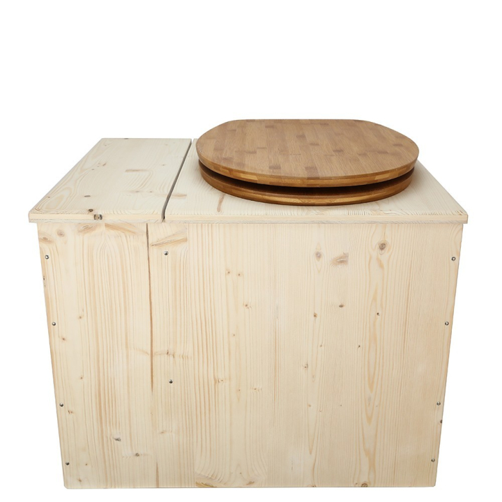  Toilette sèche avec bac à copeaux de bois - La Bac Bambou inox - modèle rehaussé PMR - hauteur d\'assise 50 cm