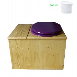 Toilette sèche huilée avec bac à copeaux de bois - La Bac violet prune