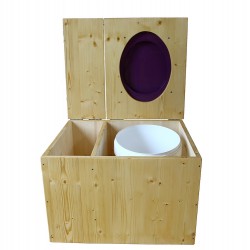 Toilette sèche huilée avec bac à copeaux de bois - La Bac violet prune