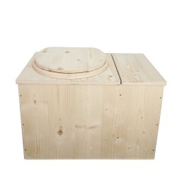 Toilette sèche avec bac à copeaux de bois complet avec bavette inox et seau 20 litres