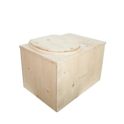 Toilette sèche avec bac à copeaux de bois complet avec bavette inox et seau 20 litres