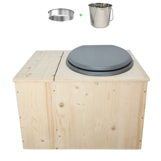 Toilette sèche avec bac à copeaux de bois