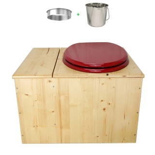 Toilette sèche huilée avec bac à copeaux de bois