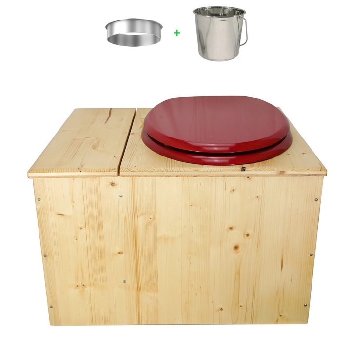 Toilette sèche huilée avec bac à copeaux de bois