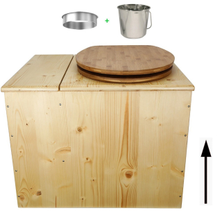 Toilette sèche en bois huilé avec bac intégré