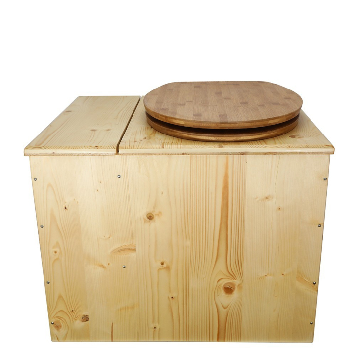  abattant bambou seau inox et bavette inox. Hauteur PMR 50 cm.