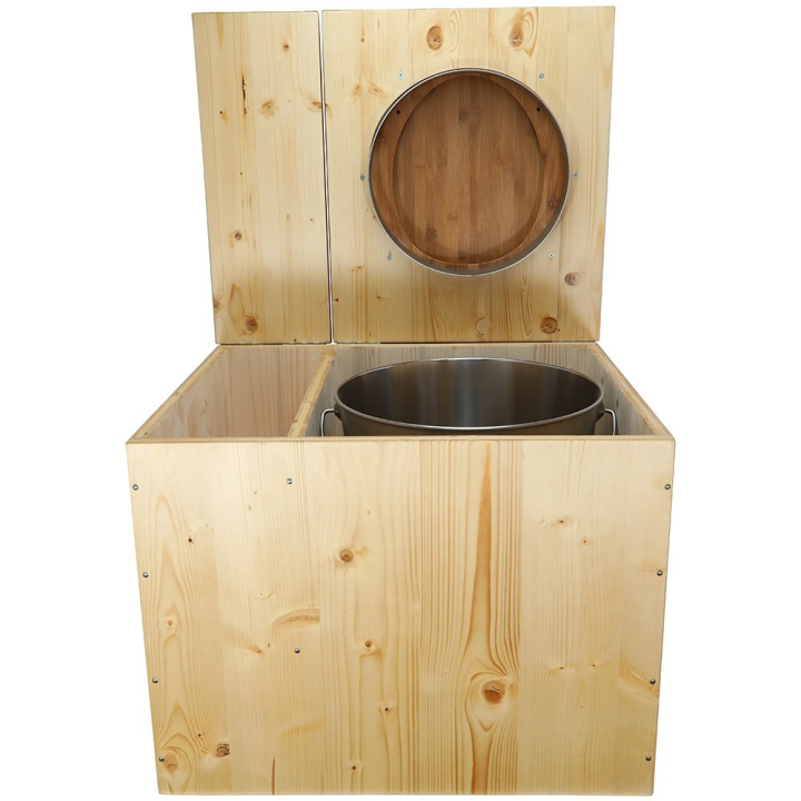  Toilette sèche en bois huilé avec bac intégré