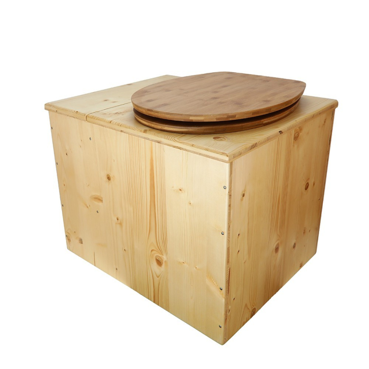  abattant bambou seau inox et bavette inox. Hauteur PMR 50 cm.