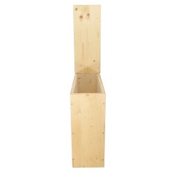 Bac à copeaux de bois avec couvercle pour toilette sèche - modèle huilé spécialement adapté pour la gamme inox rehaussée