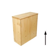 Bac à copeaux de bois avec couvercle huilé - rehaussé