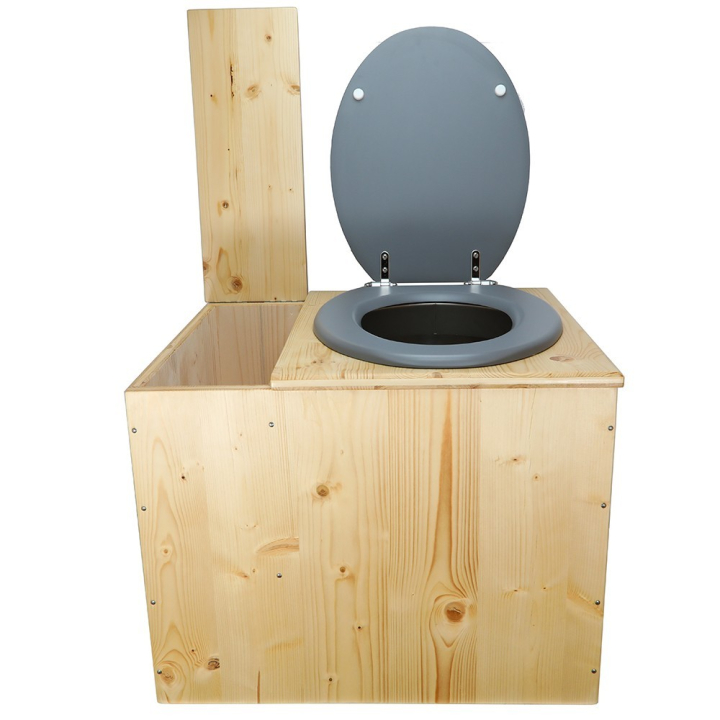 Toilette sèche en bois huilé avec bac intégré