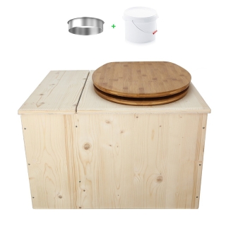 Toilette sèche avec bac à copeaux de bois
