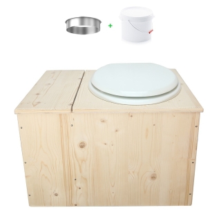 Toilette sèche avec bac à copeaux de bois