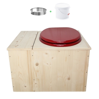 Toilette sèche avec bac à copeaux de bois