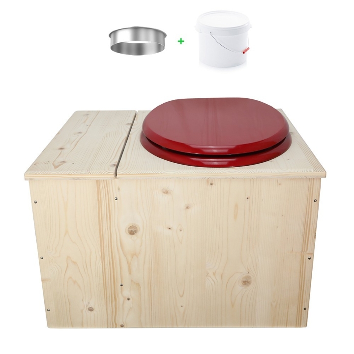 Toilette sèche avec bac à copeaux de bois