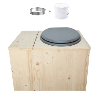 Toilette sèche avec bac à copeaux de bois