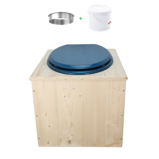 Toilette sèche en bois avec seau 22 Litres plastique