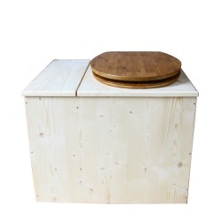Toilette sèche avec bac à copeaux de bois - La Bac Bambou inox - modèle rehaussé PMR - hauteur d'assise 50 cm