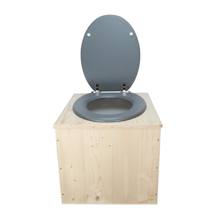  Toilette sèche en bois avec seau 22 Litres + bavette inox 