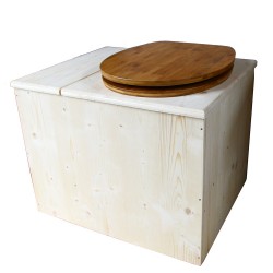 Toilette sèche avec bac à copeaux de bois - La Bac Bambou inox - modèle rehaussé PMR - hauteur d'assise 50 cm