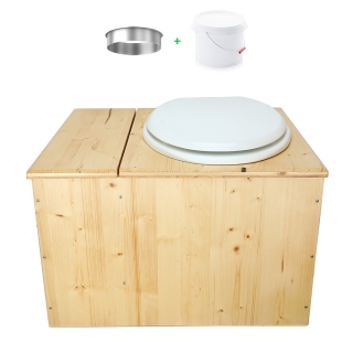 Toilette sèche huilée avec bac à copeaux de bois