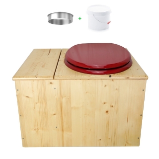 Toilette sèche huilée avec bac à copeaux de bois
