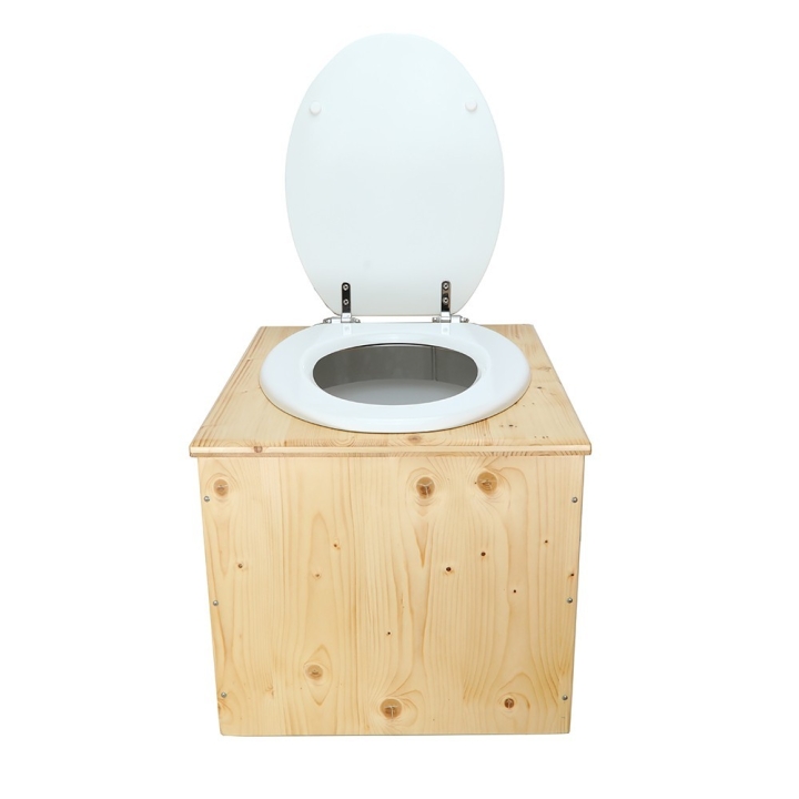  Toilette sèche en bois huilé avec bavette inox
